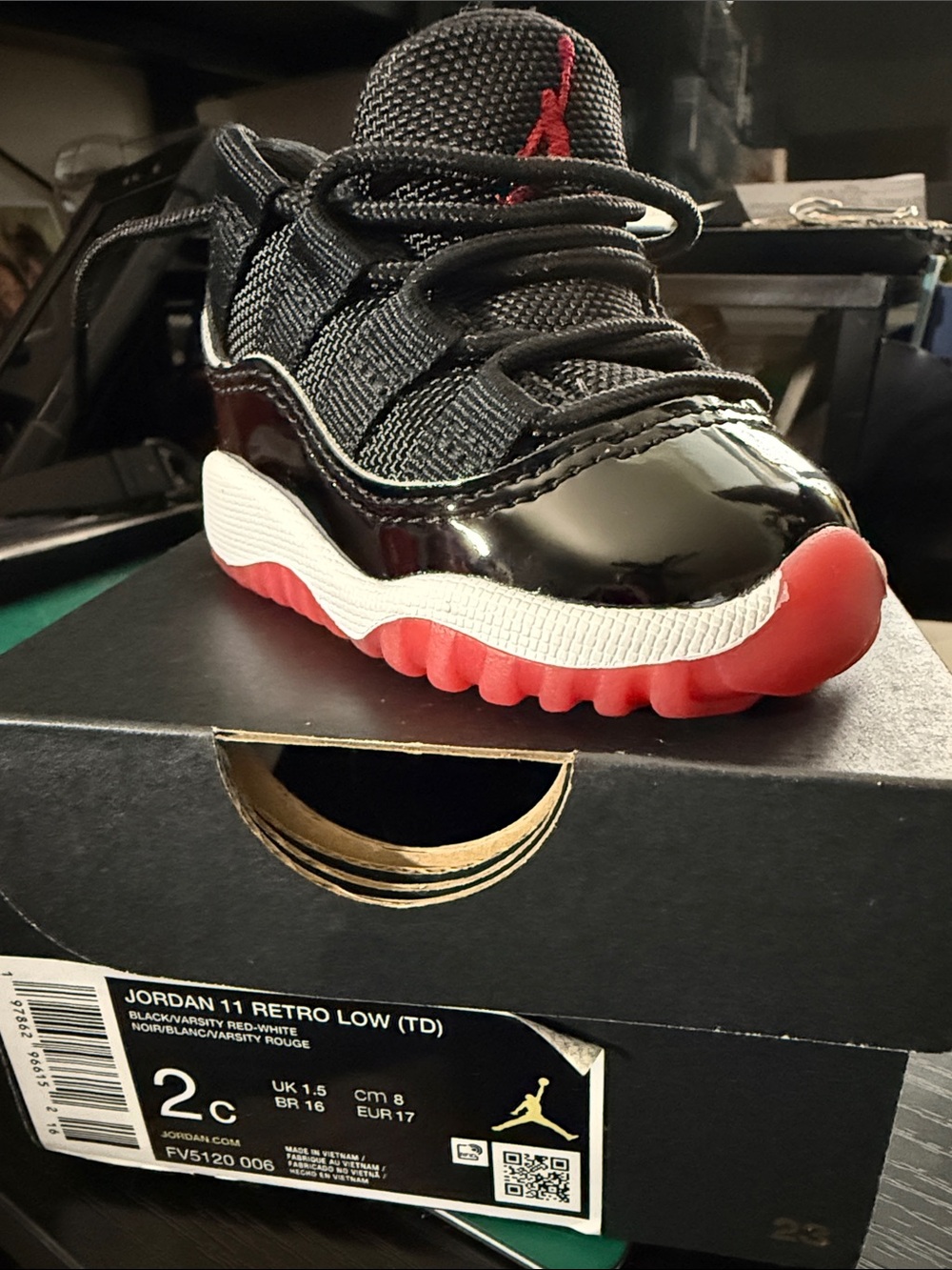 Jordan Kids' Black/Red Low-Top Sneaker